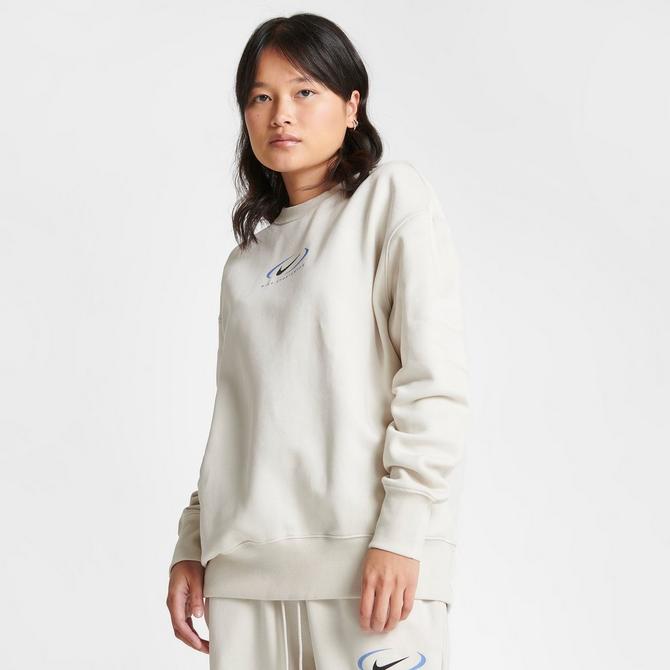 Nike mini swoosh best sale oversized sweatshirt in oatmeal