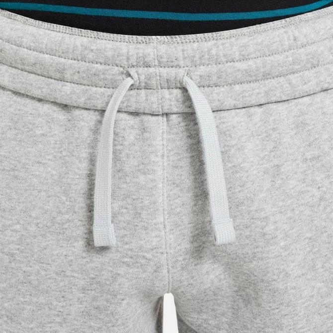 [angle] view of Kids' Nike Sportswear Club Fleece Cargo Shorts in Dark Grey Heather/Base Grey/White Click to zoom