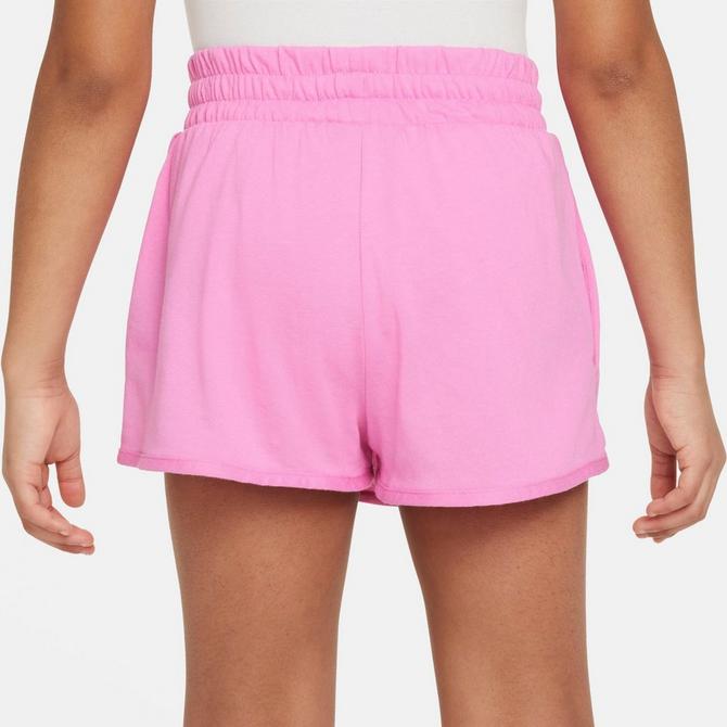 [angle] view of Girls' Nike Breezy Mid-Rise Skort in Playful Pink/White Click to zoom