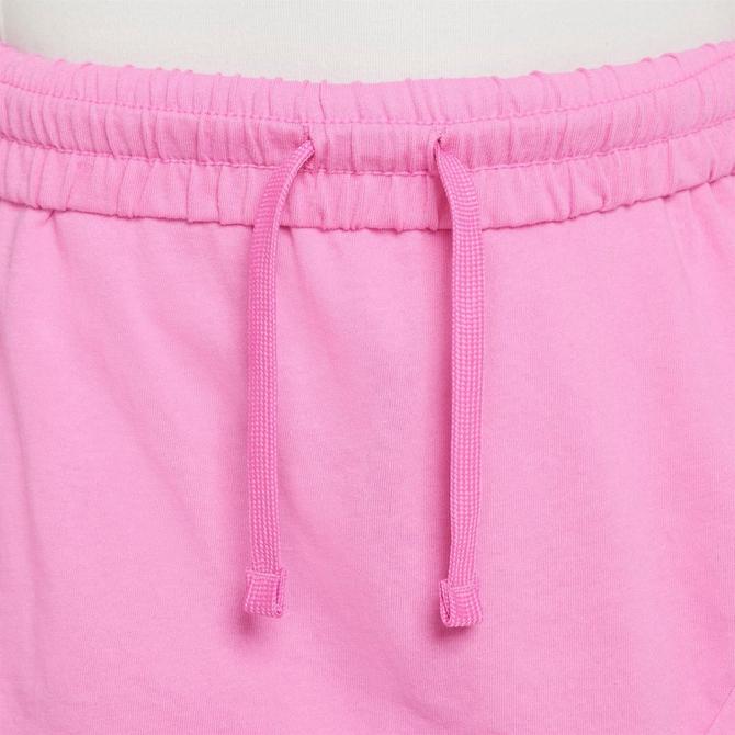 [angle] view of Girls' Nike Breezy Mid-Rise Skort in Playful Pink/White Click to zoom