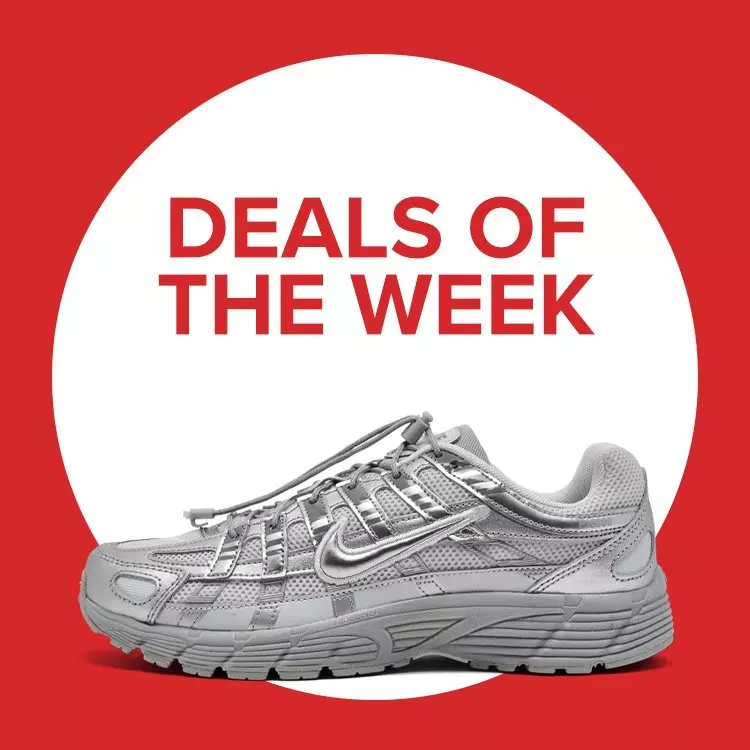 Promotional square banner featuring bold red text reading "Deals of the Week" above New Balance 2010 inside a white circle.