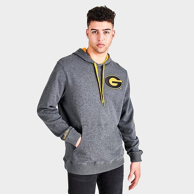 Front view of Men's Mitchell & Ness Grambling Tigers College Lag Classic French Terry Hoodie in Black Click to zoom