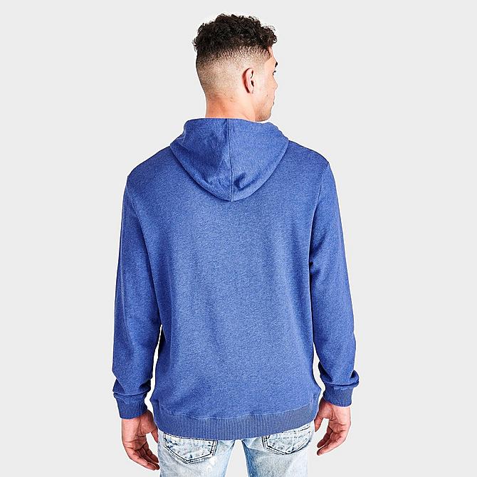 Back Right view of Men's Mitchell & Ness Hampton Pirates College Lag Classic French Terry Hoodie in Navy Click to zoom
