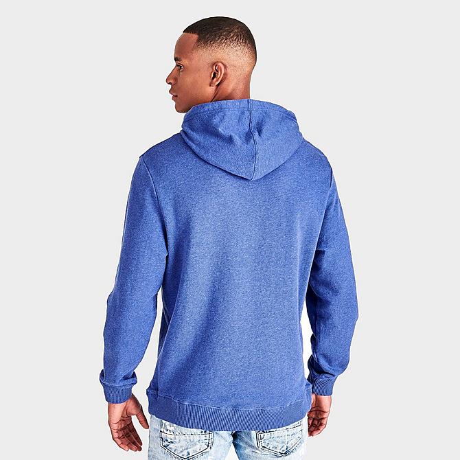 Back Right view of Men's Mitchell & Ness North Carolina A&T Aggies College Lag Classic French Terry Hoodie in Blue Click to zoom