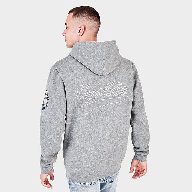 Back Right view of Men's Mitchell & Ness Georgetown Hoyas College Champs Hoodie in Grey Click to zoom