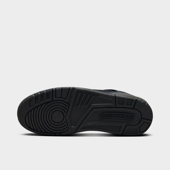Bottom view of Men's Jordan Spizike Low Casual Shoes in Black/Black/Anthracite Click to zoom