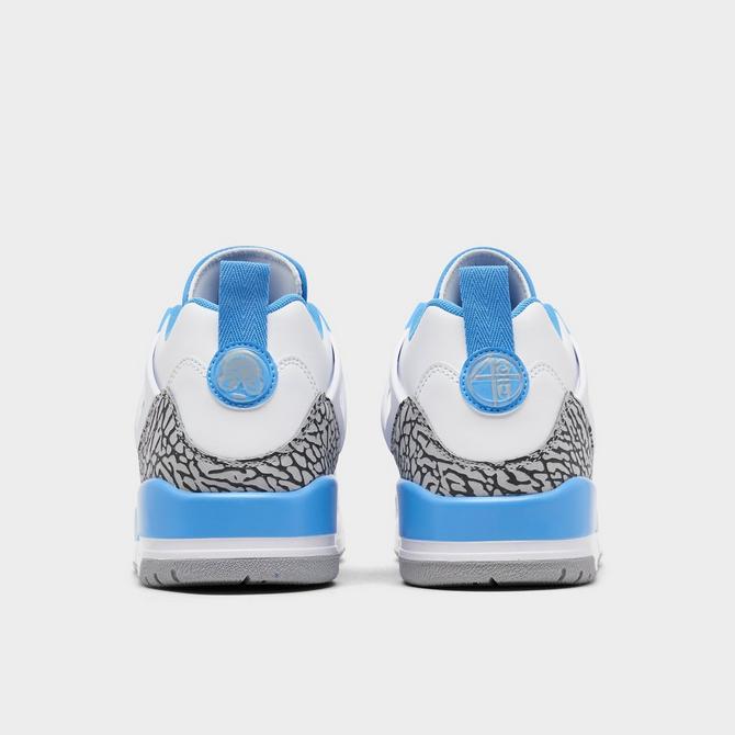 Left view of Men's Jordan Spizike Low Casual Shoes in White/University Blue/Wolf Grey/Anthracite Click to zoom