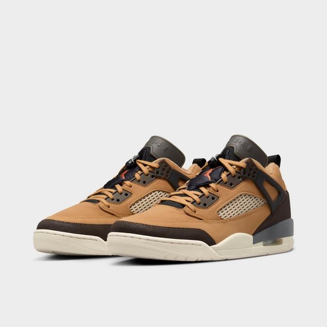 Three Quarter view of Men's Jordan Spizike Low Casual Shoes in Flax/Black/Sanddrift/Baroque Brown Click to zoom