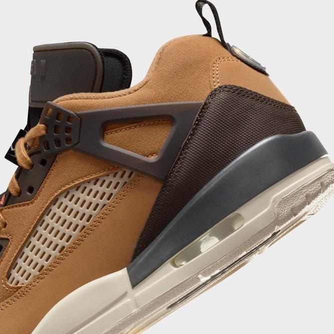 Front view of Men's Jordan Spizike Low Casual Shoes in Flax/Black/Sanddrift/Baroque Brown Click to zoom