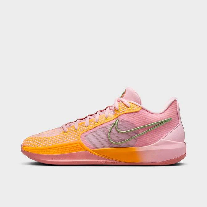 Pink and clearance green basketball shoes