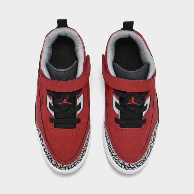 Back view of Little Kids' Jordan Spizike Low Casual Shoes in Gym Red/Black/Wolf Grey/Cool Grey Click to zoom