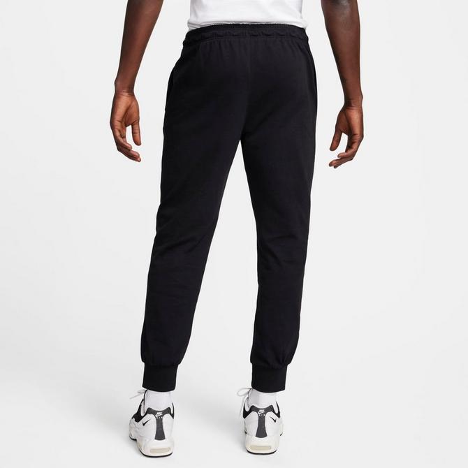 [angle] view of Men's Nike Club Knit Jogger Pants in Black/White Click to zoom