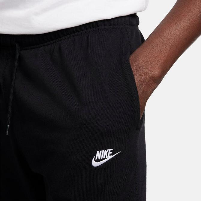 [angle] view of Men's Nike Club Knit Jogger Pants in Black/White Click to zoom