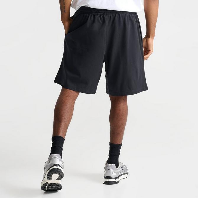 [angle] view of Men's Nike Club Knit Shorts in Black/White Click to zoom
