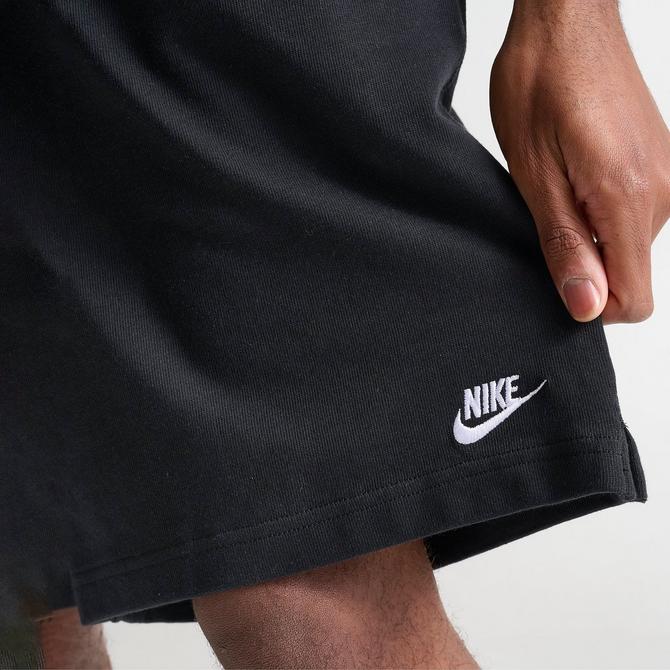 [angle] view of Men's Nike Club Knit Shorts in Black/White Click to zoom
