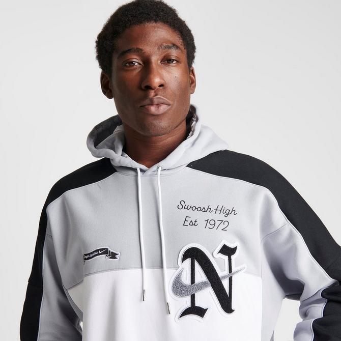 Nike swoosh hoodie cheap black and white