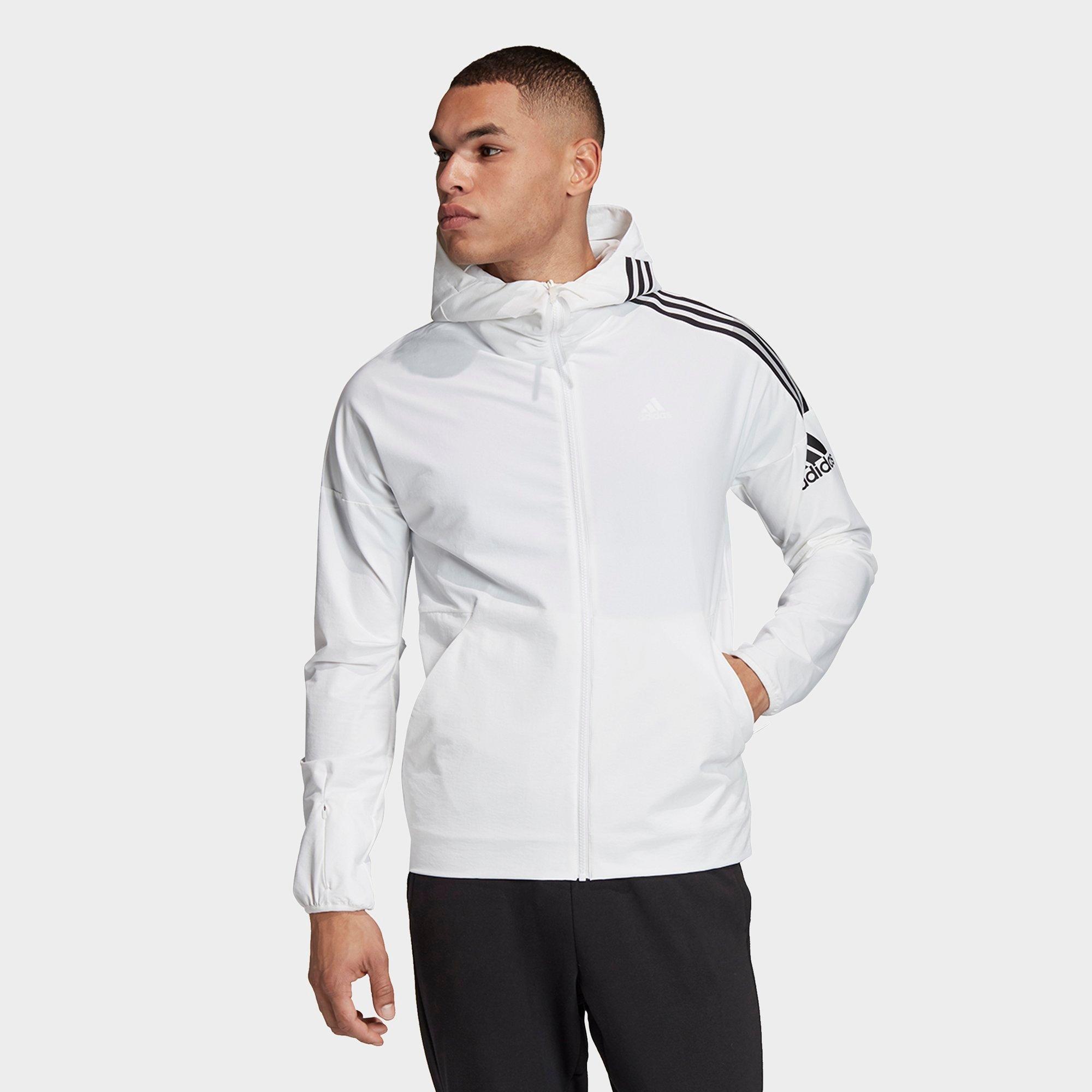 white adidas zip hoodie