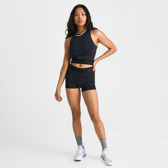 NIKE Shine Nike Pro Dri-FIT Womens Crop Tank Top - CYPRESS