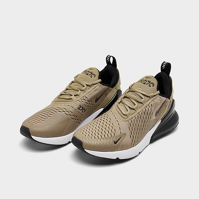 Three Quarter view of Men's Nike Air Max 270 Casual Shoes in Khaki/Black/White Click to zoom