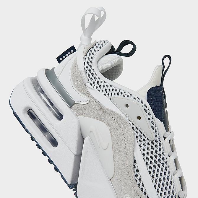 Front view of Women's Nike Air Max Furyosa Casual Shoes in Summit White/Armory Navy/Light Bone/White Click to zoom