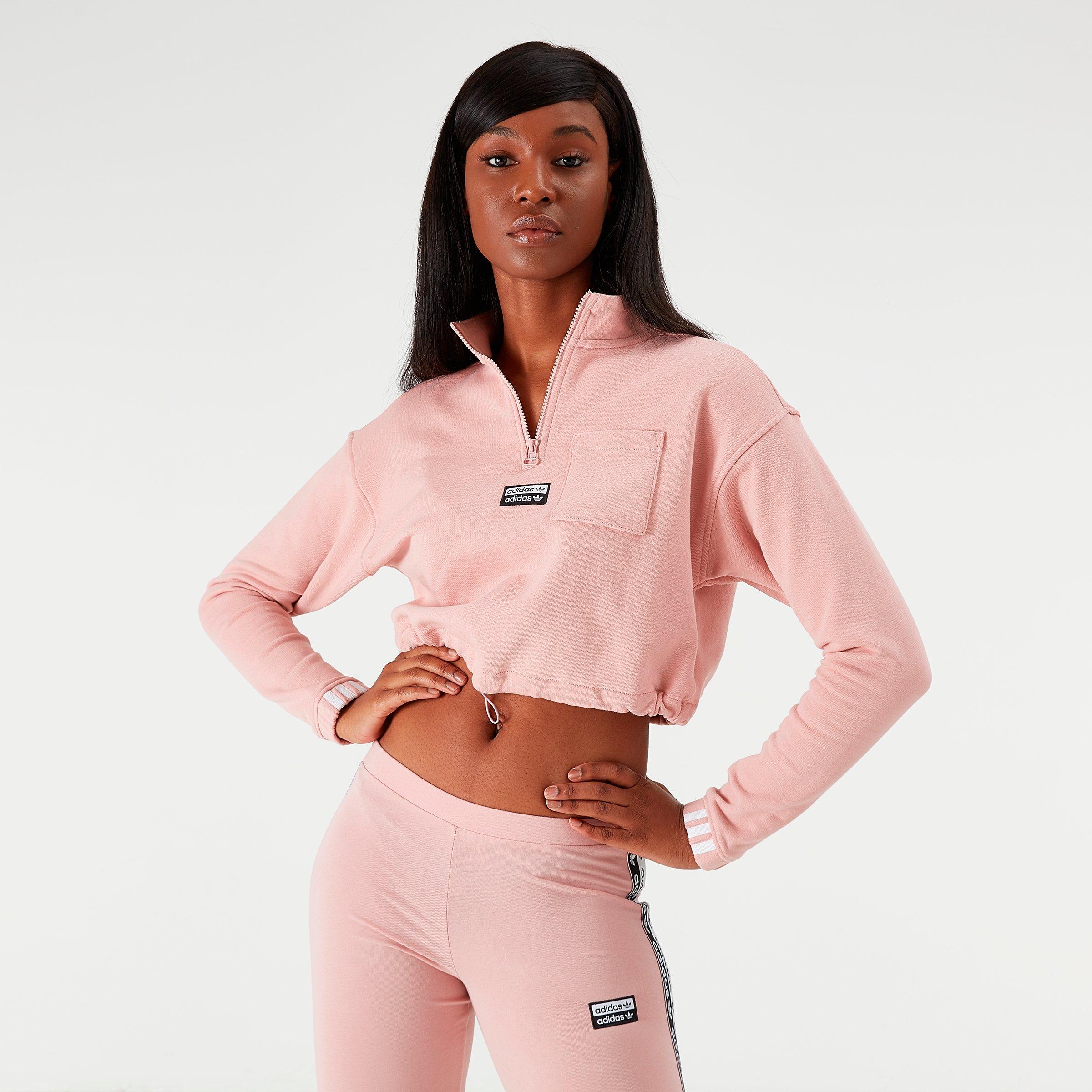 pink adidas crop hoodie