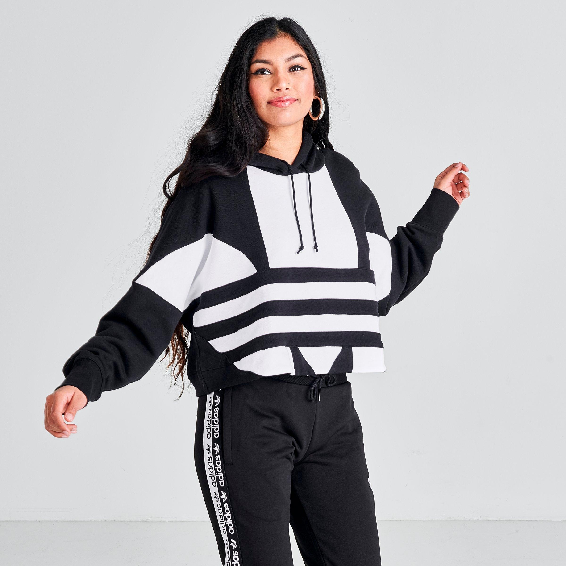 adidas cropped trefoil hoodie