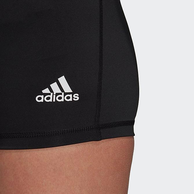 Back Right view of Women's adidas Volleyball 4 Inch Training Shorts in Black Click to zoom