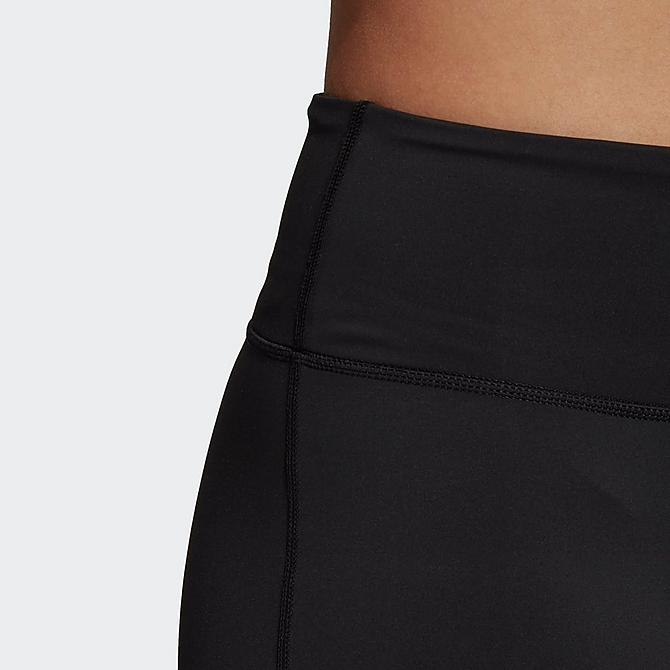 On Model 5 view of Women's adidas Volleyball 4 Inch Training Shorts in Black Click to zoom