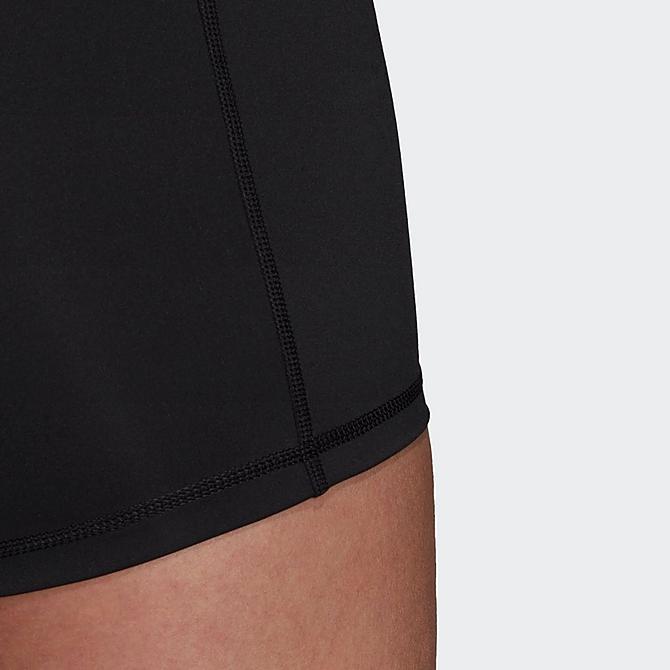 On Model 6 view of Women's adidas Volleyball 4 Inch Training Shorts in Black Click to zoom