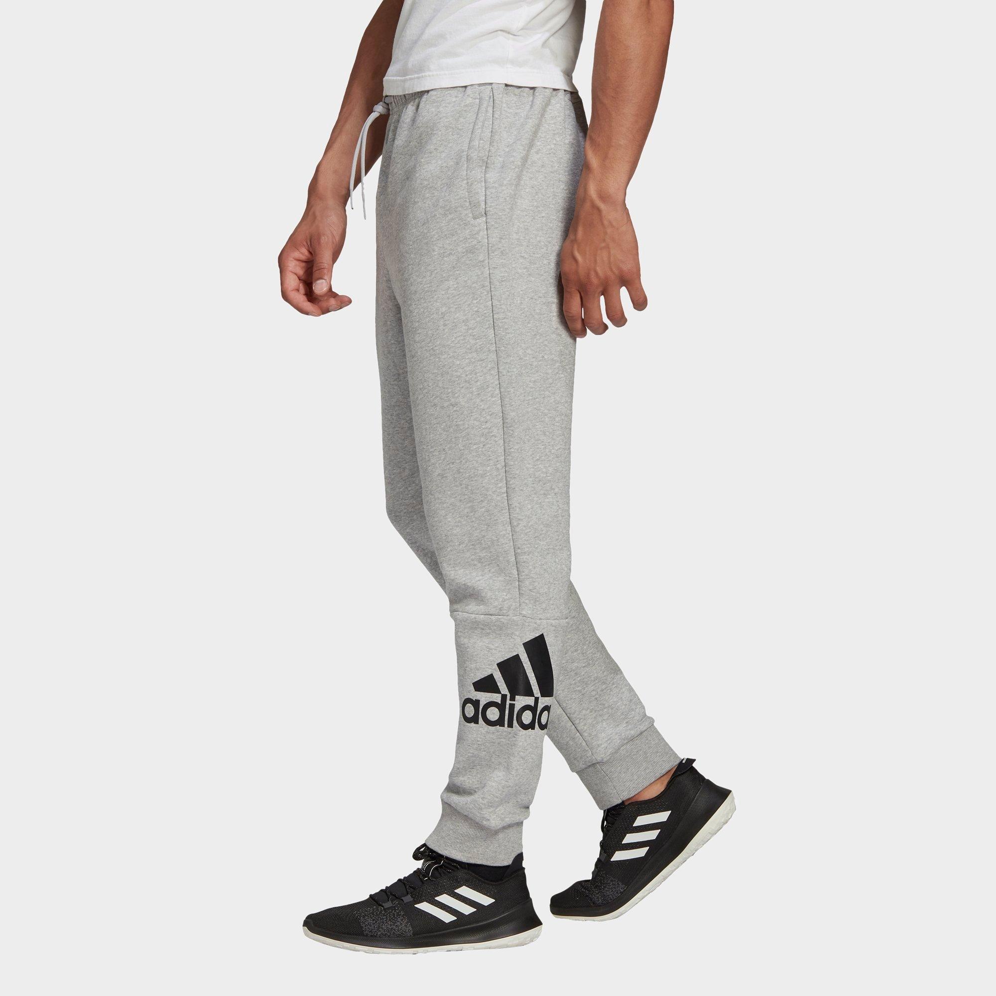 grey adidas fleece joggers