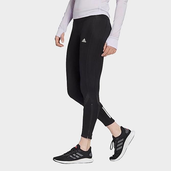 Back Left view of Women's adidas Athletics Own The Run Training Tights in Black Click to zoom