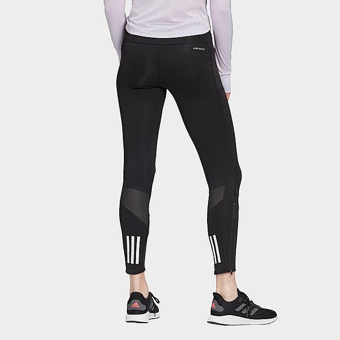 Back Right view of Women's adidas Athletics Own The Run Training Tights in Black Click to zoom