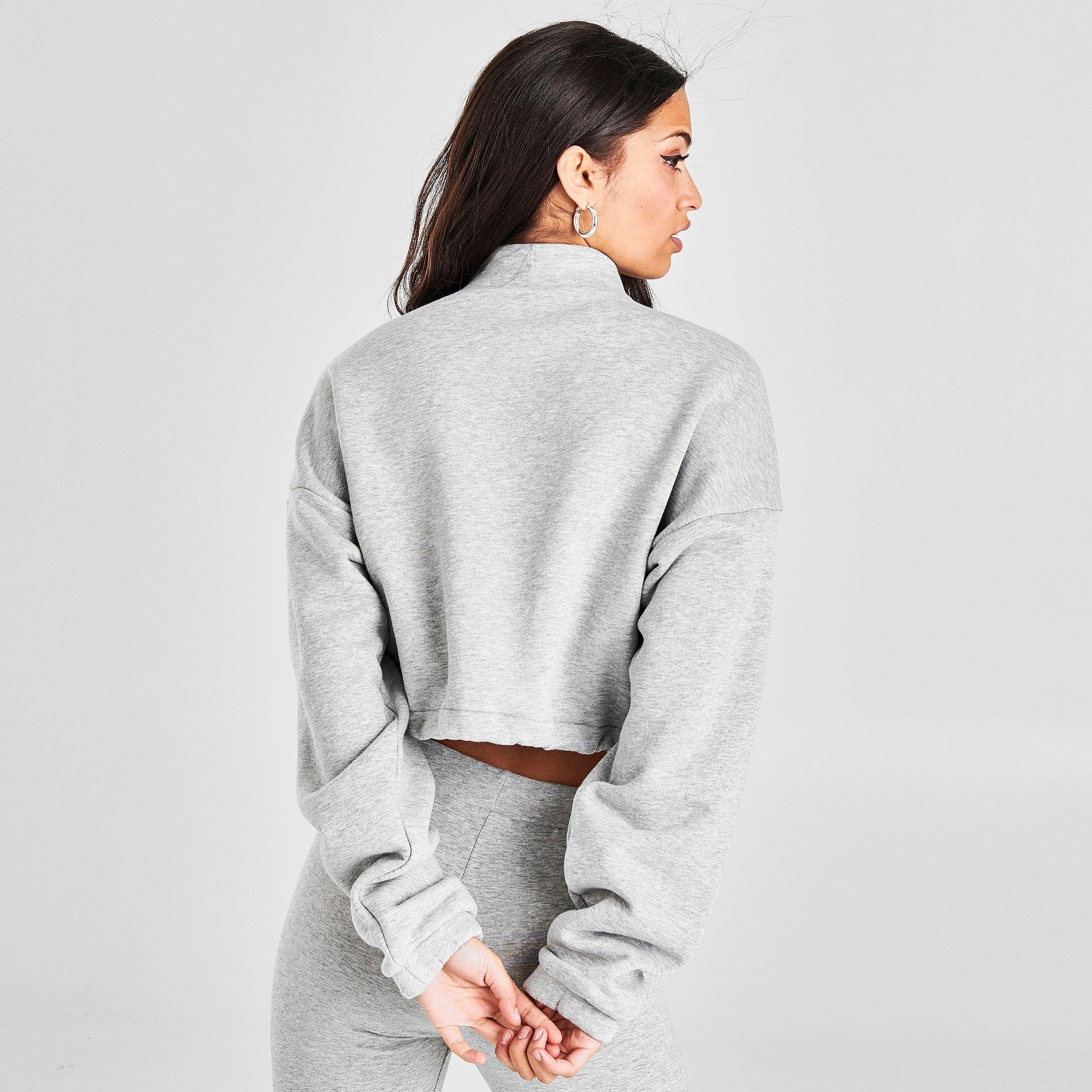 quarter zip cropped sweatshirt