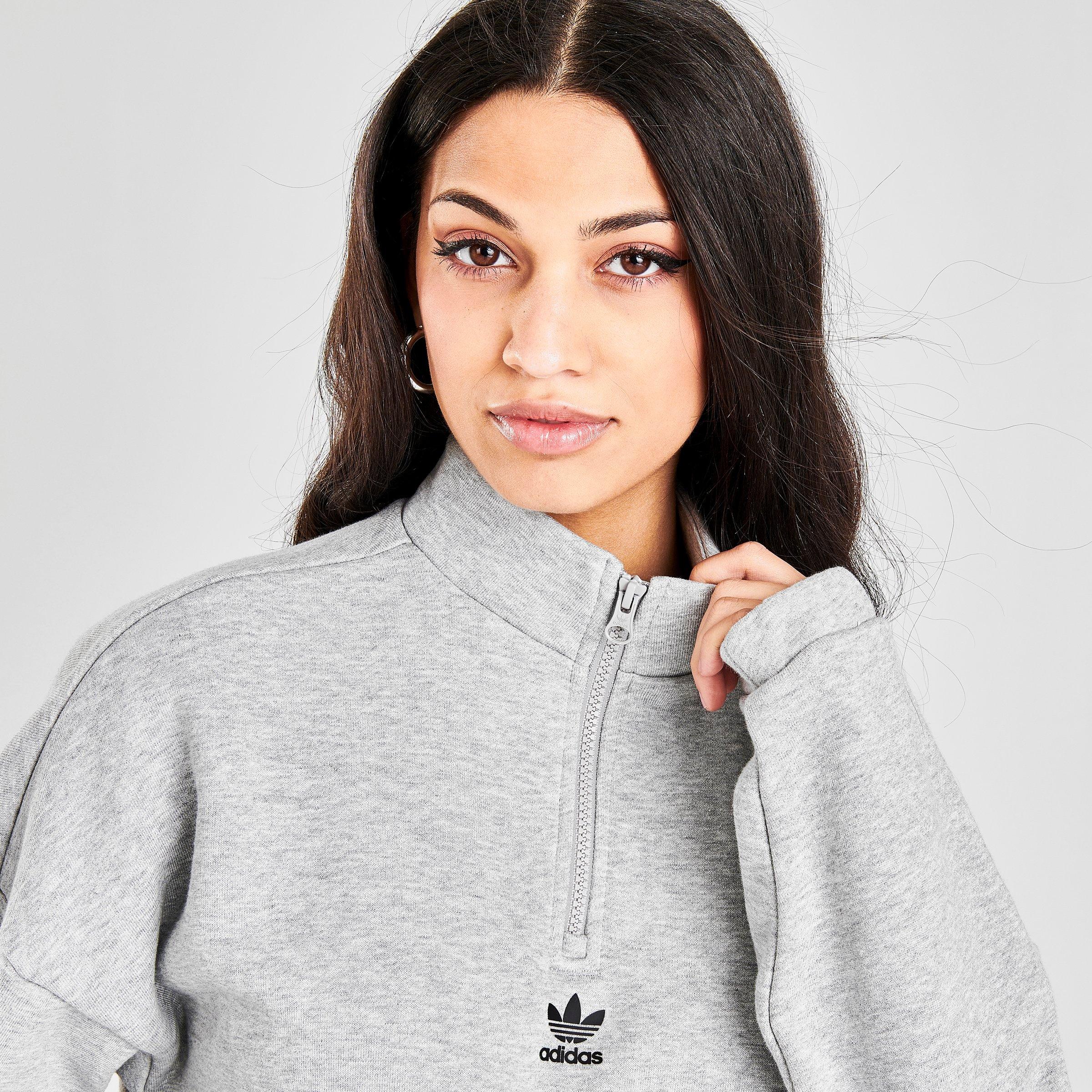 cropped quarter zip pullover