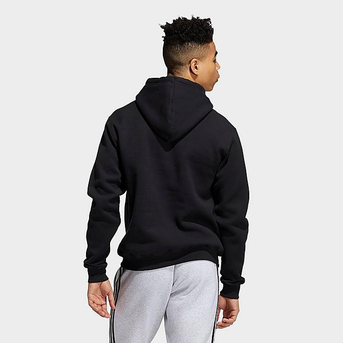 Back Left view of Men's adidas Originals Basic Pullover Hoodie in Black Click to zoom