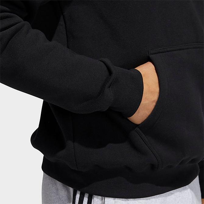 On Model 5 view of Men's adidas Originals Basic Pullover Hoodie in Black Click to zoom