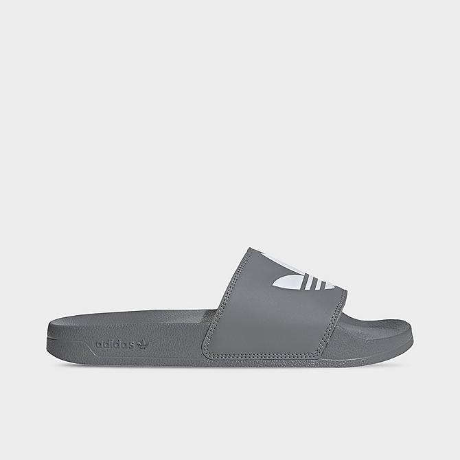 Left view of Men's adidas Originals adilette Lite Slide Sandals in Grey Three/Cloud White Click to zoom