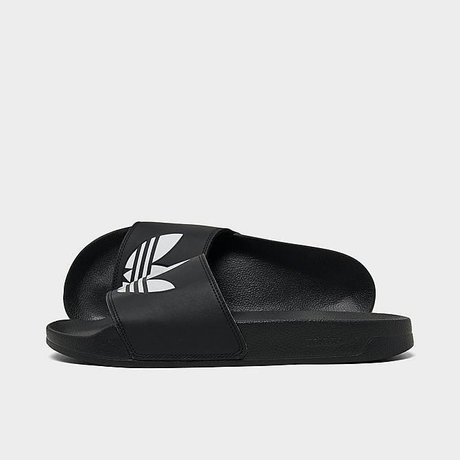 Right view of Men's adidas Originals Adilette Lite Slide Sandals in Black/White/Black Click to zoom