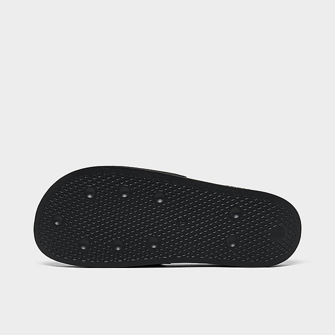 Bottom view of Men's adidas Originals Adilette Lite Slide Sandals in Black/White/Black Click to zoom