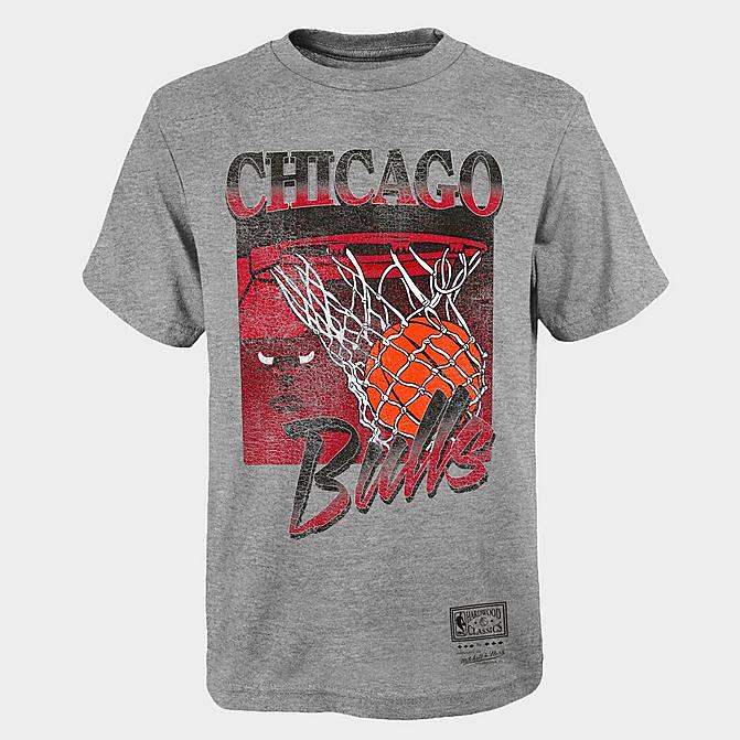 Front view of Kids' Nike Chicago Bulls NBA Nothing But Net T-Shirt in Grey Click to zoom