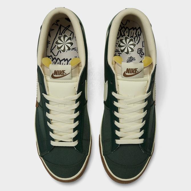 Back view of Men's Nike Blazer Low Pro Club Casual Shoes in Vintage Green/Light British Tan/Gum Dark Brown/Coconut Milk Click to zoom