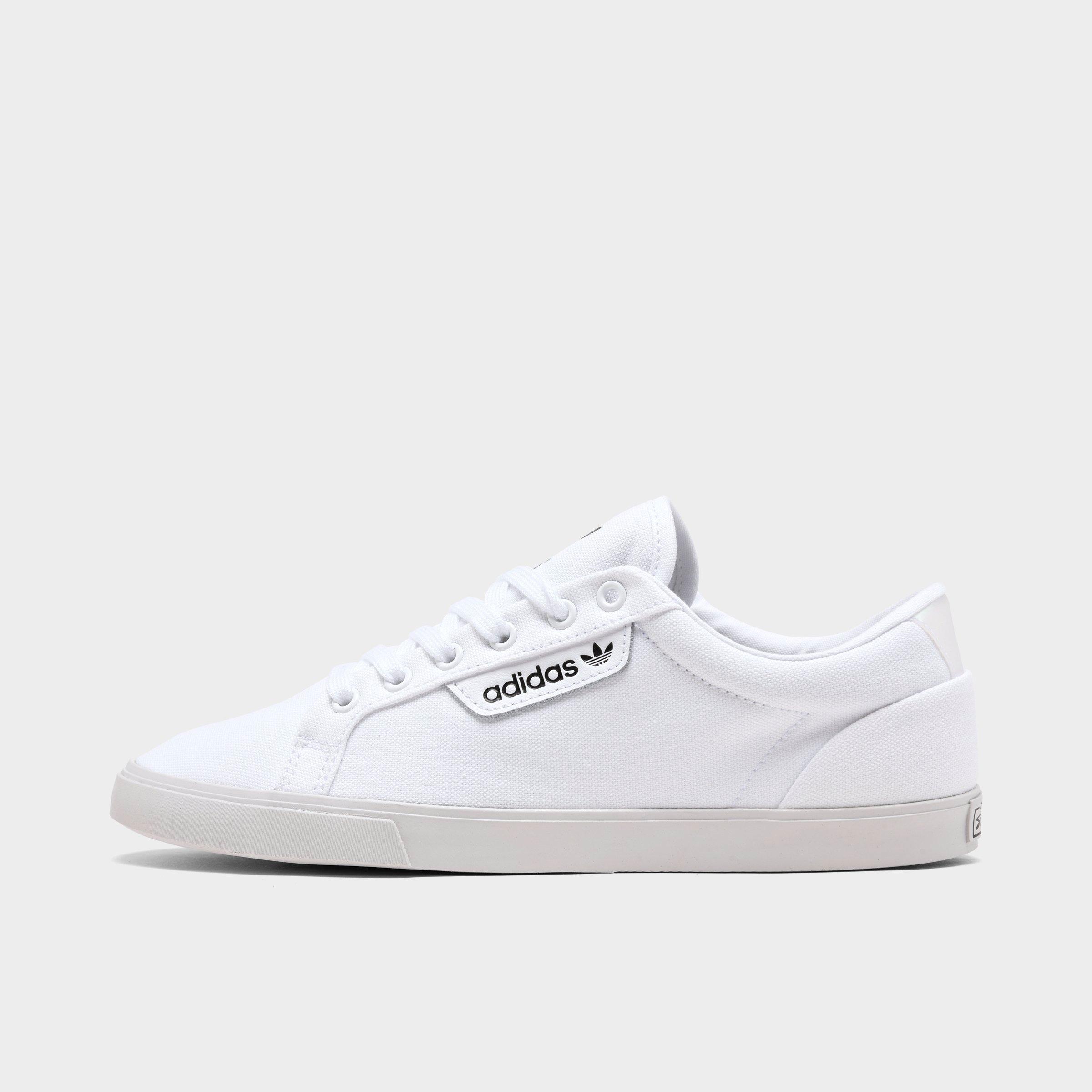 white canvas adidas shoes