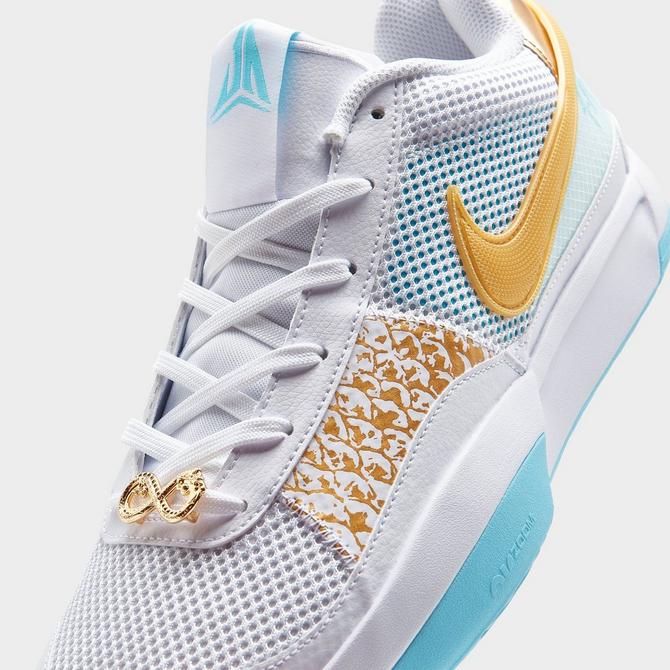 Nike blue and outlet gold basketball shoes