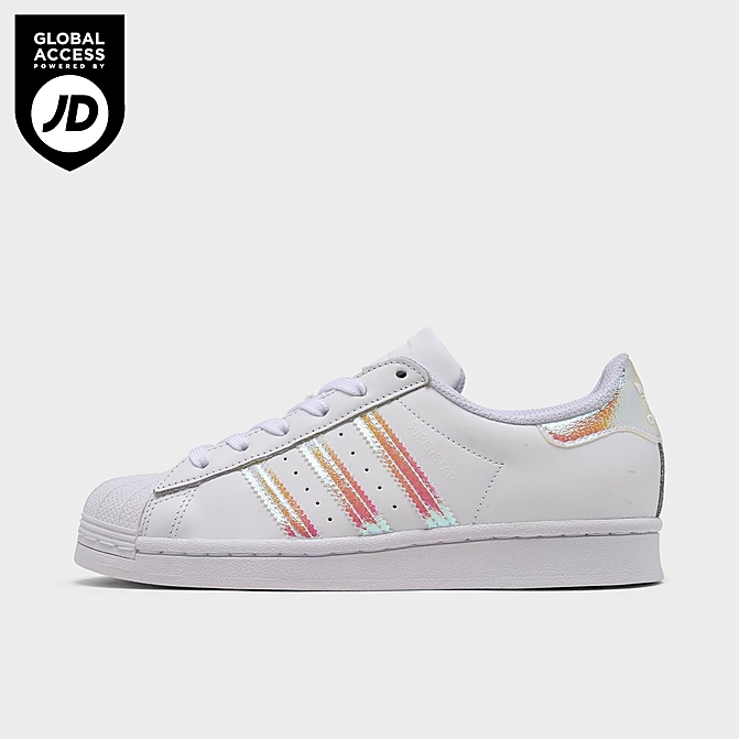 Right view of Girls' Big Kids' adidas Originals Girls Are Awesome Casual Shoes in Cloud White/Cloud White Click to zoom
