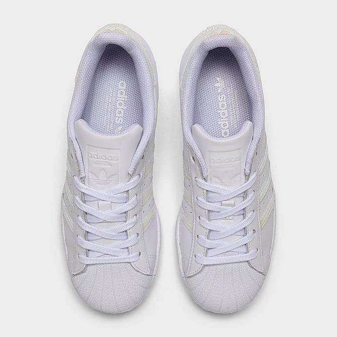 Back view of Girls' Big Kids' adidas Originals Girls Are Awesome Casual Shoes in Cloud White/Cloud White Click to zoom