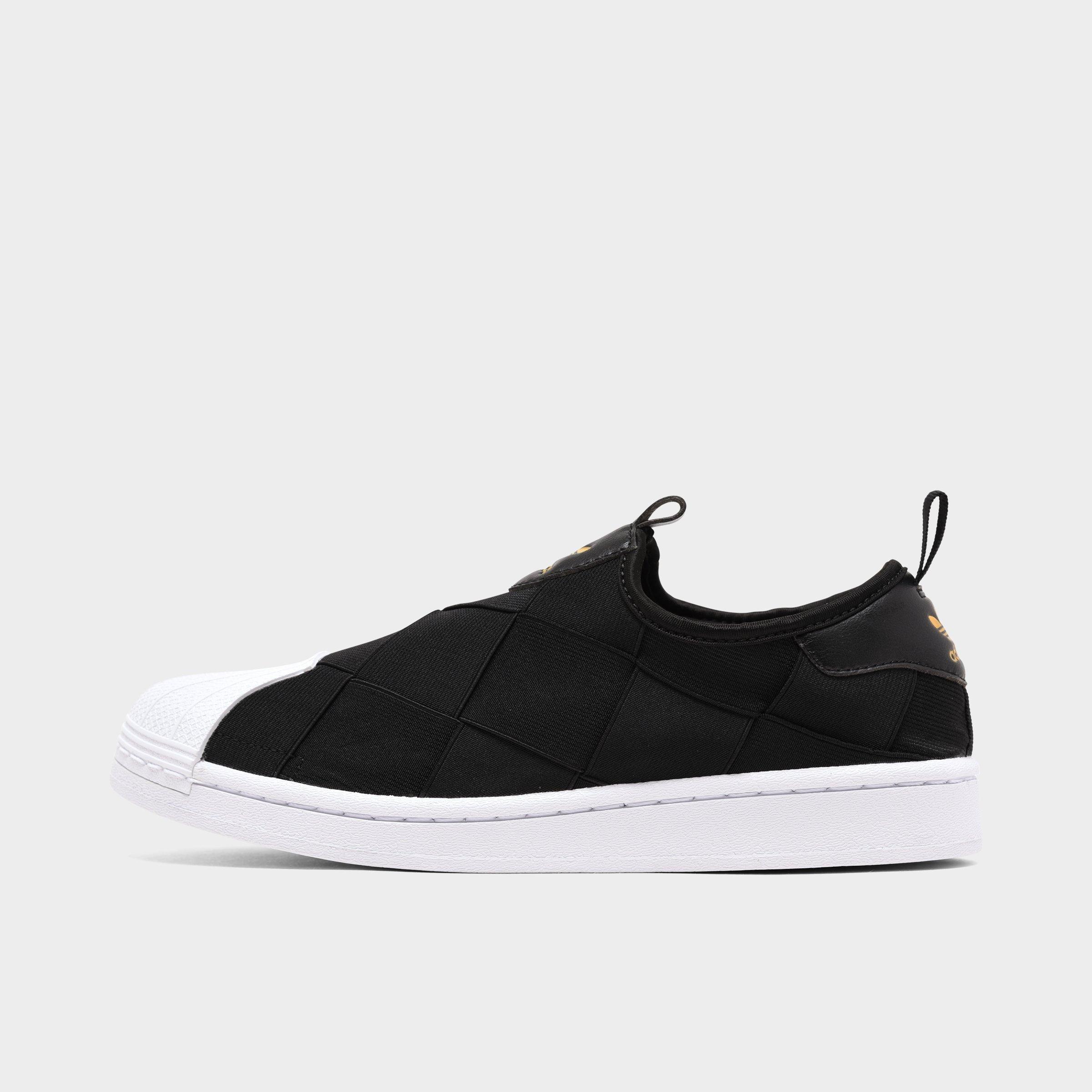 adidas superstar slip on black women's