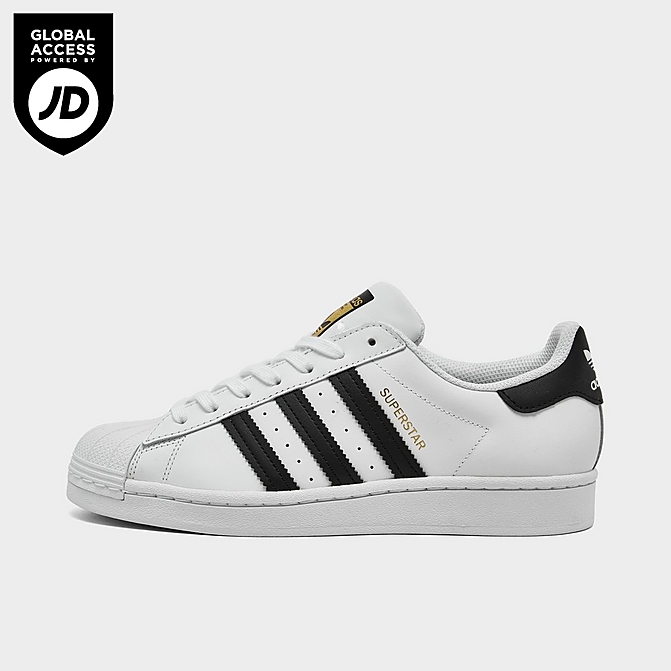 Right view of Women's adidas Originals Superstar Casual Shoes in White/Black/White Click to zoom