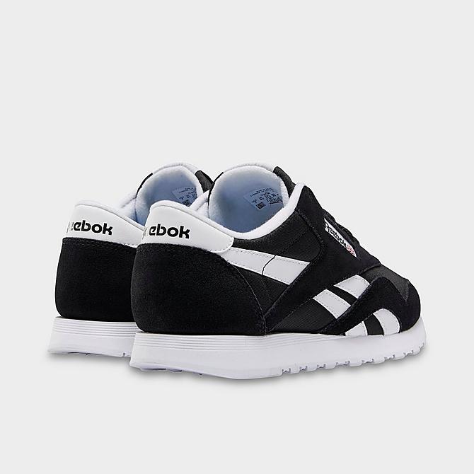 Left view of Women's Reebok Classic Nylon Slim Casual Shoes in Black/Black/White Click to zoom