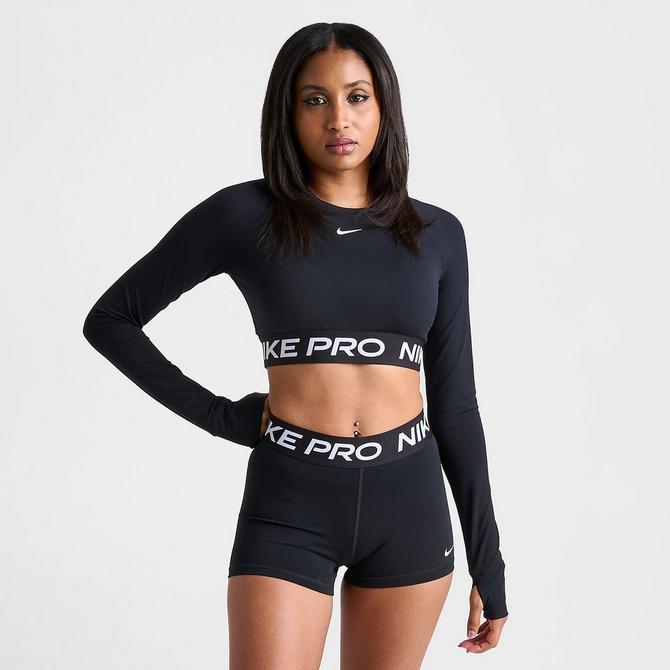 Women s Nike Pro 365 Dri FIT Cropped Long Sleeve T Shirt Finish Line