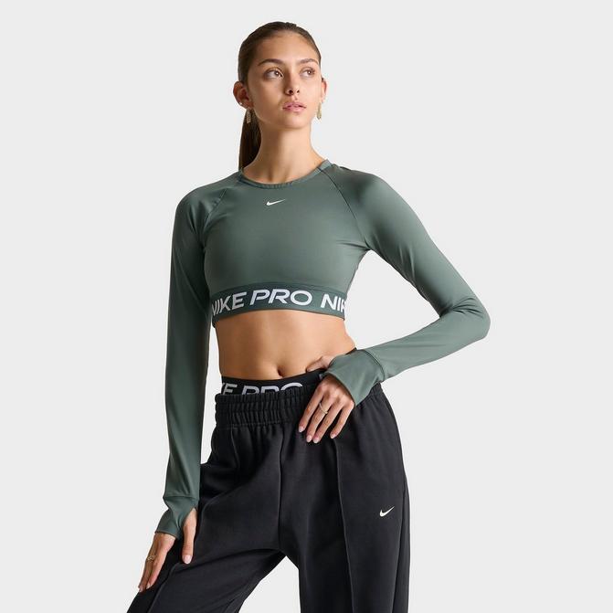 Women s Nike Pro 365 Dri FIT Cropped Long Sleeve T Shirt